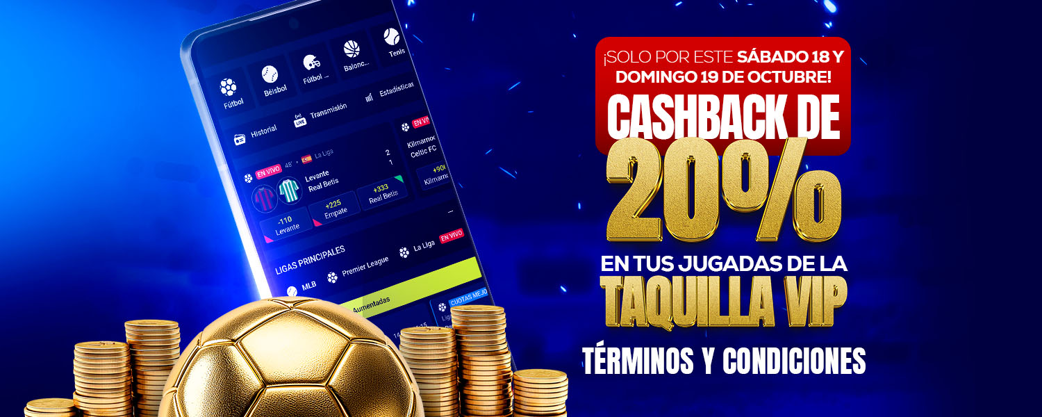 20% de cashback en Taquilla VIP 